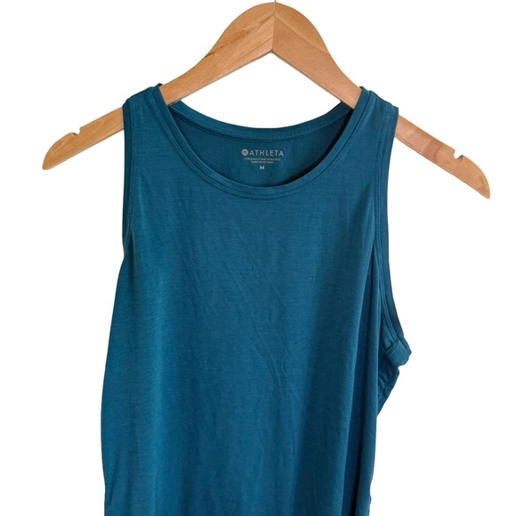 Athleta Essence Vital Deep Teal Activewear Tank Top Blue M - Picture 4 of 6